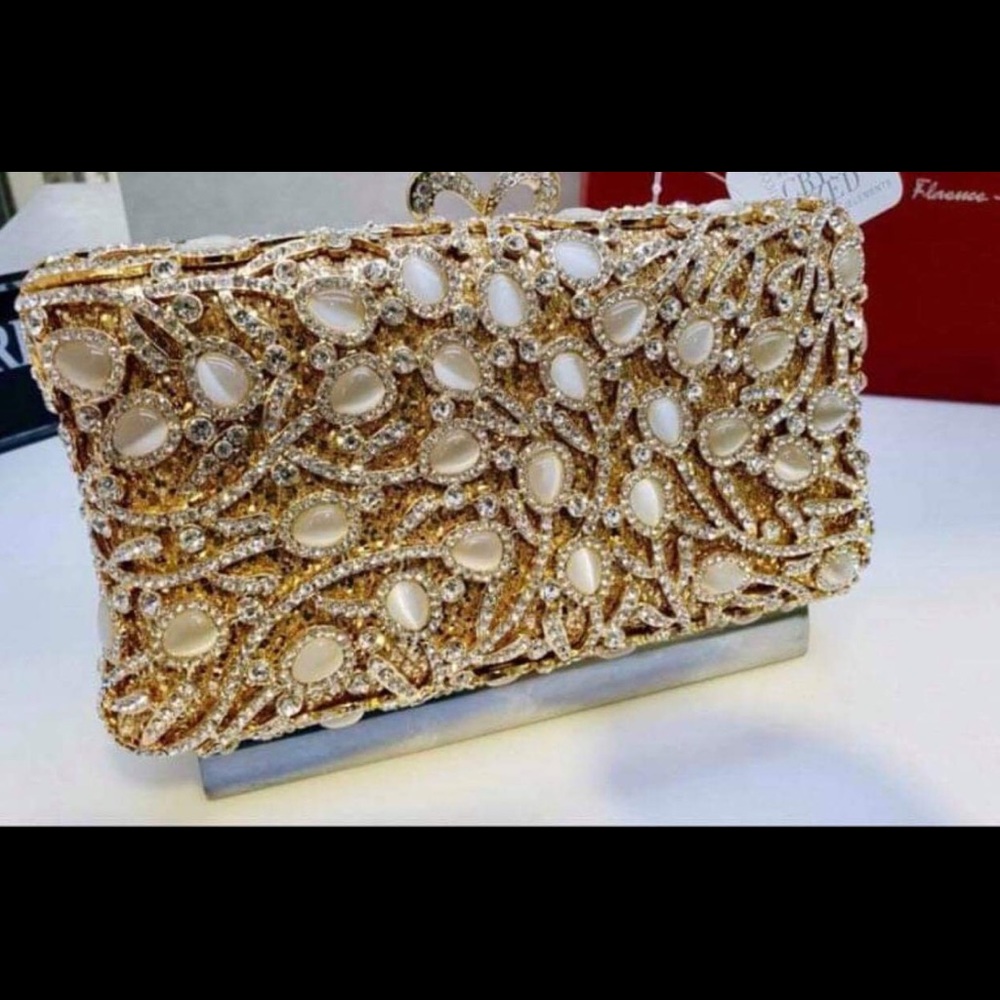 Crystallized Swarovski clutch.